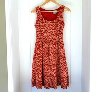 Anthropology Maeve Sleeveless Animal Print Fit/Flare Dress Women’s Size Small